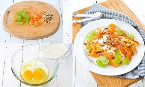 Bữa sáng nhanh gọn với bánh mì salad trái cây cực hấp dẫn, lạ miệng