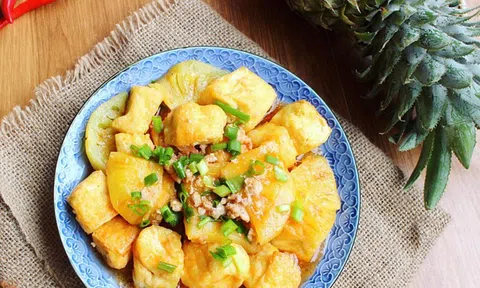 Cách làm đậu phụ sốt dứa lạ miệng cho bữa trưa thêm hương vị