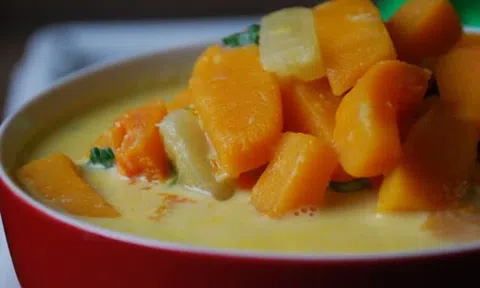 Cách làm bí đỏ hầm dừa thơm ngậy, bổ dưỡng