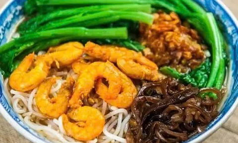 Đổi vị với món bún tôm Hải Phòng ngon nổi tiếng, ăn là mê