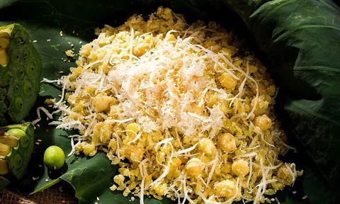 Cách làm món xôi cốm đậu xanh dẻo thơm đậm đà hương vị mùa Thu Hà Nội