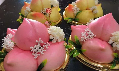 Cách làm bánh bao đào tiên cúng Rằm tháng giêng