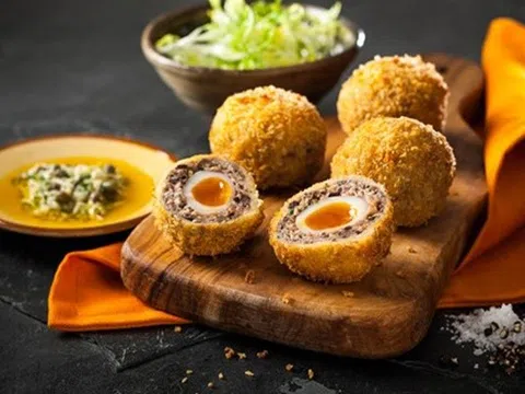 Thịt bọc trứng lòng đào giòn rụm ngon bất ngờ